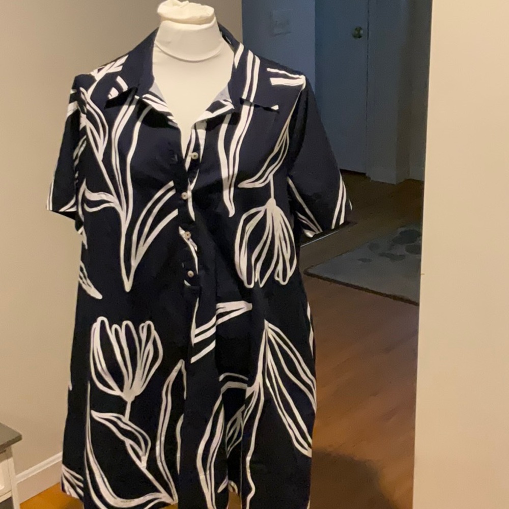 Anthropologie navy dress Sz XL
